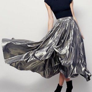 Free People Metallic Maxi Skirt